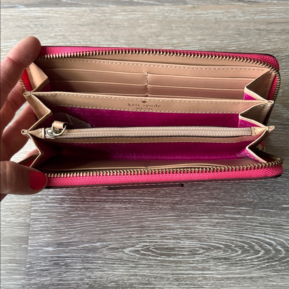 EUC Kate Spade Bright Pink Clutch Wallet - Picture 2 of 8
